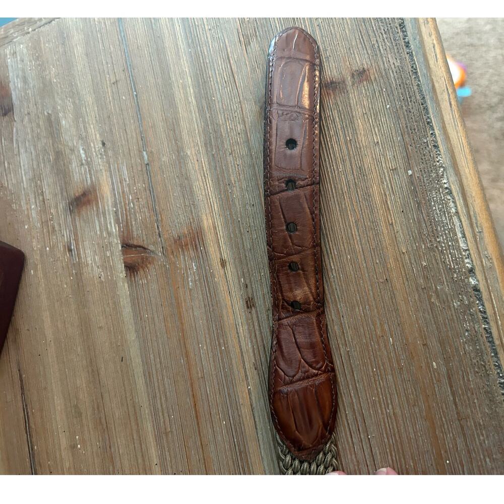 Brighton Mens leather and stretch rope woven belt Made in the USA, Size 42 - Picture 7 of 11